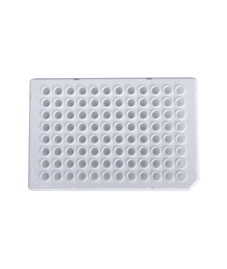 PCR10-W-96-HS-R 0.1 میلی لیتر رنگ سفید 96 چاه نیم دامن چاه گرد صفحه PCR
